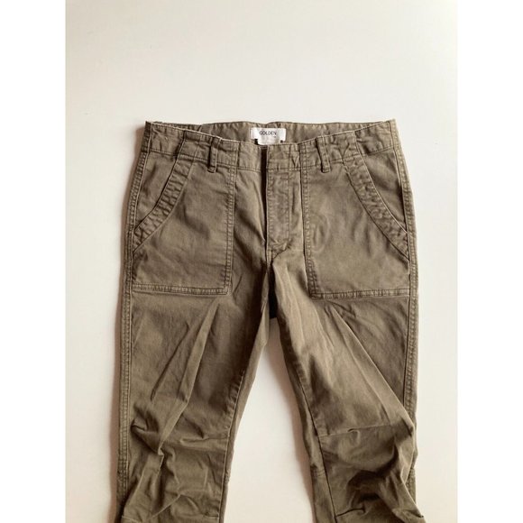 Aritzia GOLDEN by TNA Heroic Fatigue Green Cotton Twill Utility Pants, Size 6 - Picture 2 of 12